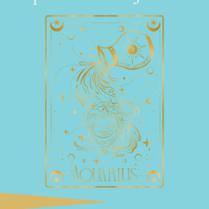 Aquarius Year Journal cover — a guided astrology journal for Aquarius (January 20 – February 18), available as a printable and fillable PDF digital download.