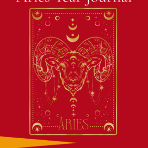 Aries Year Journal cover — a guided astrology journal for Aries (March 21 – April 19), available as a printable and fillable PDF digital download.
