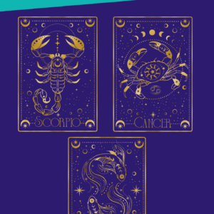 Water Element Bundle cover — three guided astrology journals for Cancer, Scorpio, Pisces, printable and fillable PDF digital download.
