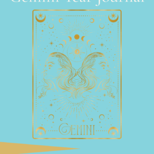 Gemini Year Journal cover — a guided astrology journal for Gemini (May 21 – June 20), available as a printable and fillable PDF digital download.