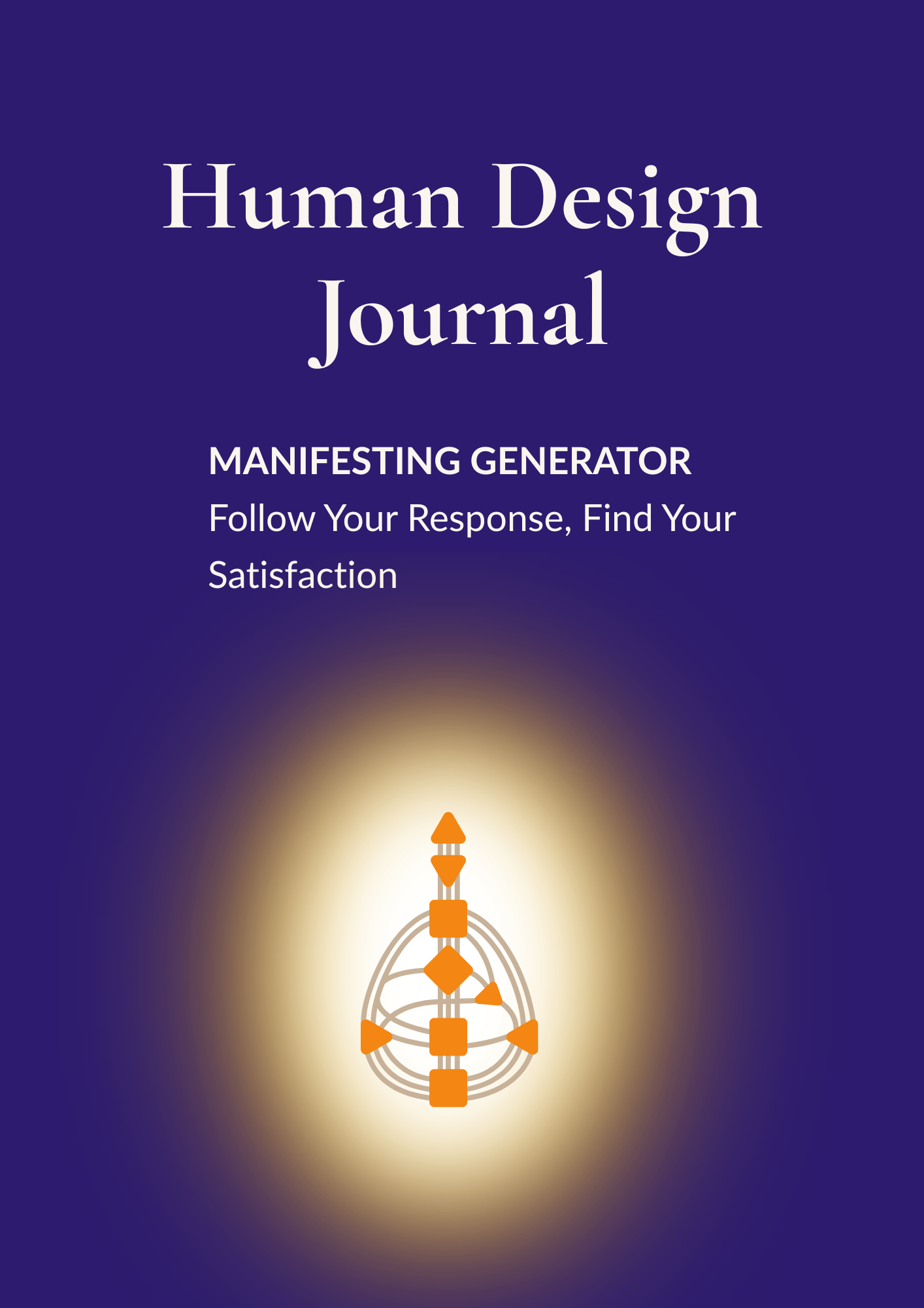 Manifesting Generator Human Design Journal cover — a 30-day guided practice for Manifesting Generators. Printable and fillable PDF digital download.